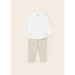 (27953) CONJUNTO PANTALON LARGO LINO