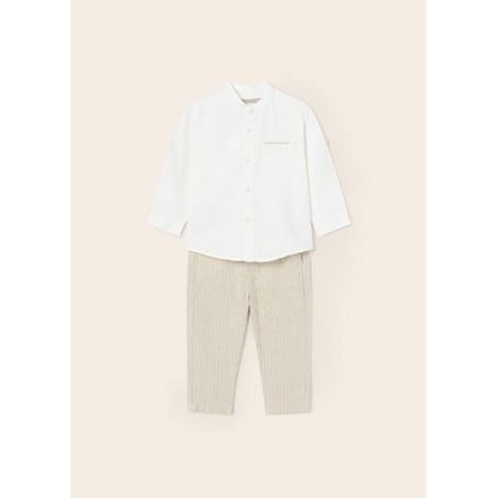 (27953) CONJUNTO PANTALON LARGO LINO