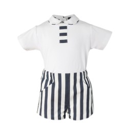 (27058) CONJUNTO CAMISETA C/BB Y BERMUDA RAYAS