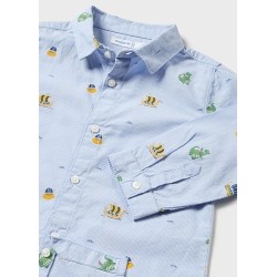 (28534) CAMISA M/L ESTAMPADA