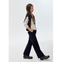 (28836) PANTALON LARGO FELPA TACHUELAS