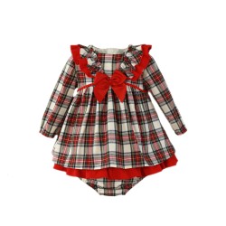 (29062) VESTIDO ESCOCES CON BRAGA