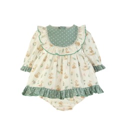 (28993) VESTIDO ARDILLAS CON BRAGA