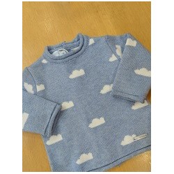 (29032) CONJUNTO POLAINA PUNTO Y JUBON NUBES