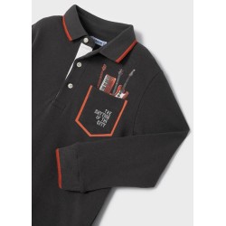 (27391) POLO M/L BOLSILLO SERIGRAFIADO