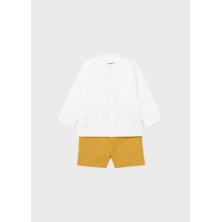 (29175) CONJUNTO BERMUDA CAMISA M/L LINO