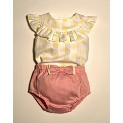 (25713) CONJUNTO RANITA LAZO Y BLUSA LUNARES