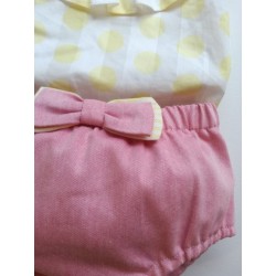 (25713) CONJUNTO RANITA LAZO Y BLUSA LUNARES