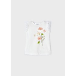 (29372) CAMISETA M/C FLORES APLIQUE