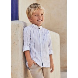 (29391) CAMISA M/L CUELLO MAO RAYAS