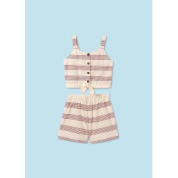 (29528) CONJUNTO SHORT PUNTO RAYAS