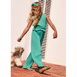 (30765) MONO LARGO GASA PLISADA