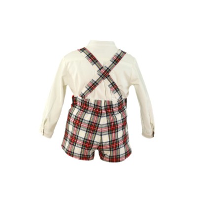 (29019) CONJUNTO PANTALON CORTO CUADRO ESCOCES