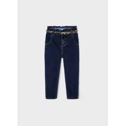 (28732) PANTALON LARGO DENIM CINTURON
