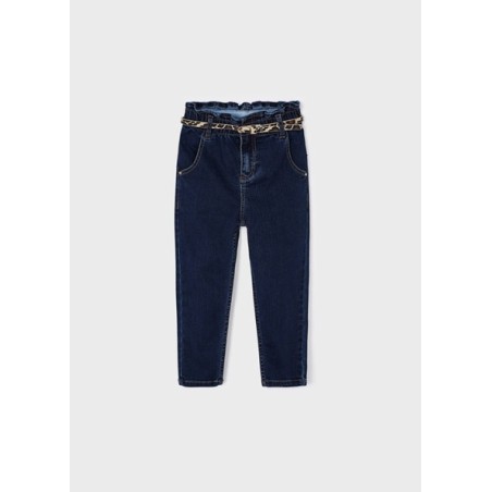 (28732) PANTALON LARGO DENIM CINTURON