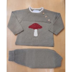 (29028) CONJUNTO POLAINA PUNTO Y JUBON SETA