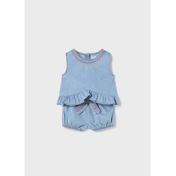 (27891) CONJUNTO SHORT TEJANO BORDADO