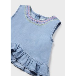 (27891) CONJUNTO SHORT TEJANO BORDADO