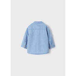 (26538) CAMISA M/L CUELLO MAO DENIM