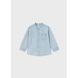(27879) CAMISA M/L DENIM CUELLO MAO