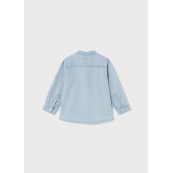(27879) CAMISA M/L DENIM CUELLO MAO