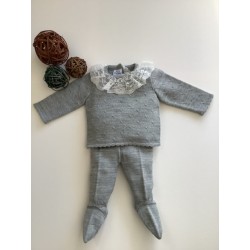 (24066) ROPA CONJUNTO JUBON PUNTILLA Y POLAINA