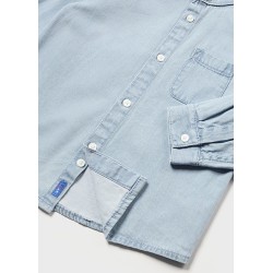 (27879) CAMISA M/L DENIM CUELLO MAO