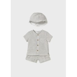 (30337) CONJUNTO PANTALON CORTO GORRO PLANA